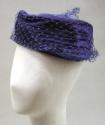 Ladies Royal Blue Satin and Net Hat (1960s)