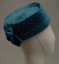 Ladies Turquoise Net and Satin Hat (1960s)