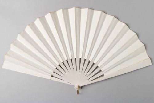 White Wood Fan With Satin Mount