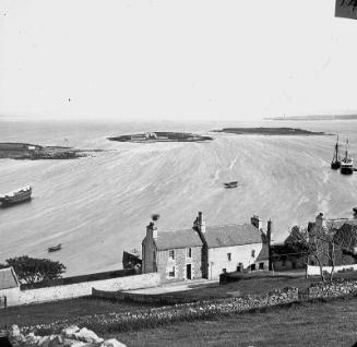 glass lantern slide showing The Holms, Stromness (GWW)