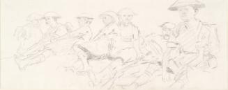 Leaf from a Sketchbook, Kilted Soldiers Reclining