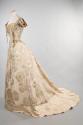 Ivory Satin Brocade Evening Dress