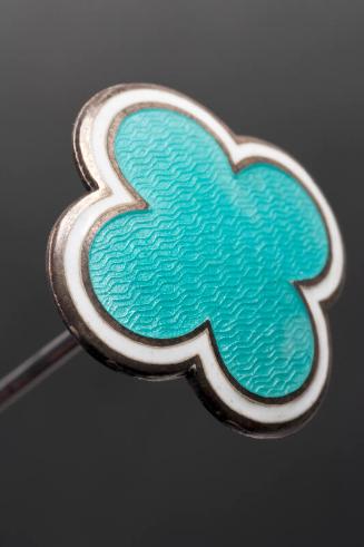 Decorative Hatpin with Enamelled Four Leaf Clover