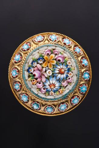 Decorative Hatpin with Floral Mosaic Dome