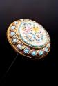 Decorative Hatpin with Floral Mosaic Dome