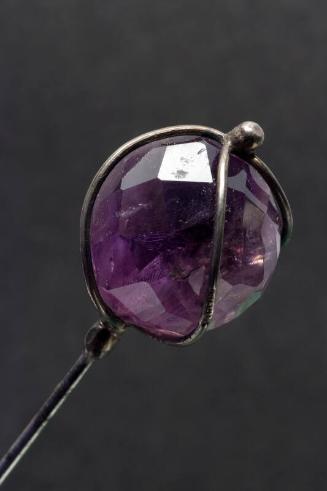 Decorative Hatpin with Amethyst Cut Glass Sphere