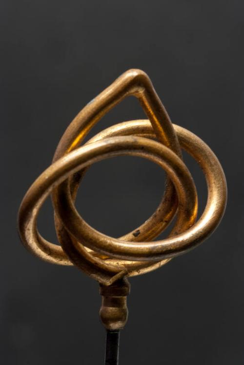 Decorative Hatpin with Triangular Brass Twist