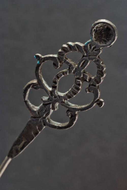 Decorative Hatpin with Silver Scroll