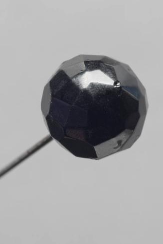 Decorative Hatpin with Black Cut Glass Sphere