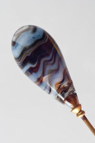Decorative Hatpin with Marbled Glass Tear