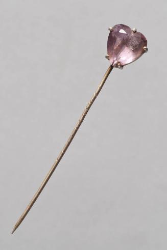 Decorative Hatpin with Amethyst Heart