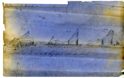 Sketch of Icebergs and Rocks made from the ship Walter Hood