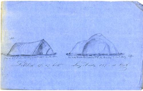 Sketch of Icebergs and Rocks from the ship Walter Hood