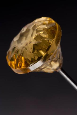 Decorative Hatpin with Amber Cut Glass