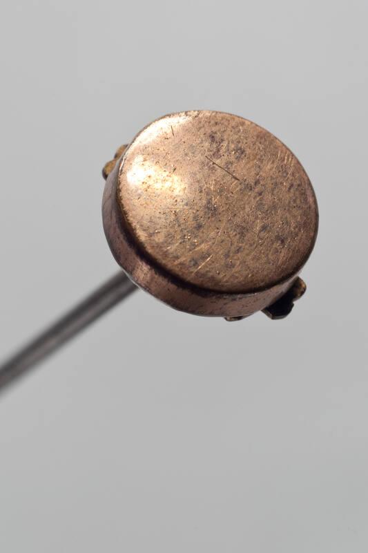 Decorative Hatpin with Bronze Button