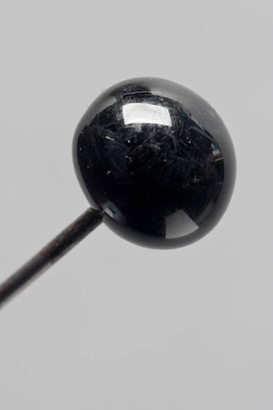 Decorative Hatpin with Black Glass Bead