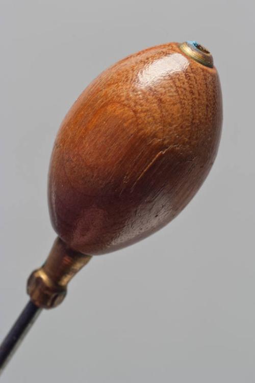 Decorative Hatpin with Turned Wooden Bead