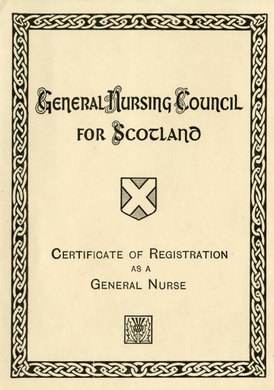 Certificate of Registration as a General Nurse