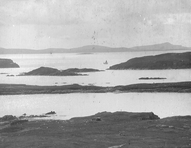 glass lantern slide showing Isles of Gletness, Nesting.