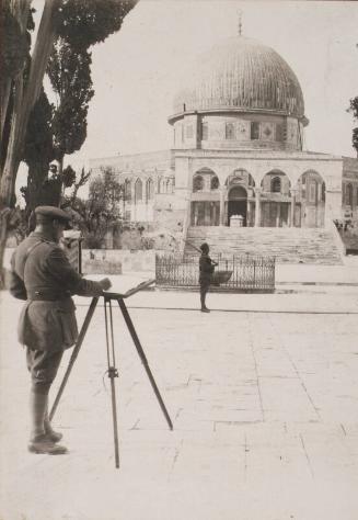 McBey Sketching the Dome of the Rock, Jerusalem (Photograph Album Belonging to James McBey)