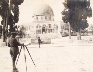 McBey Sketching the Dome of the Rock, Jerusalem (Photograph Album Belonging to James McBey)