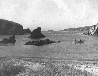 glass lantern slide showing Spiggie Bay