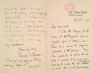 Correspondence Concerning Frame For Pisanello Painting (National Gallery, London)