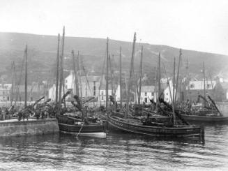 Fifie "amethyst" and other sailing drifters in stonehaven harbour