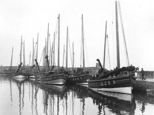 Fifies berthed in stonehaven harbour, a.265 in foreground