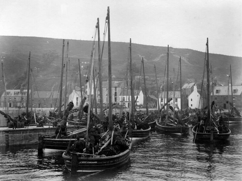Fifies berthing at stonehaven harbour, after herring fishing trip