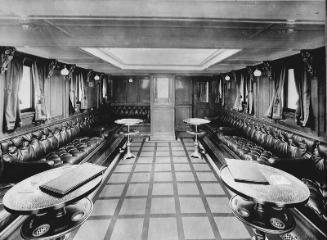 glass positive showing the smoke room of 'St Sunniva' (II)