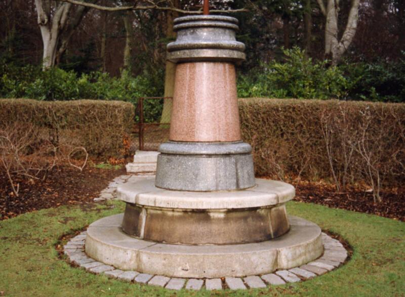 Gasolier Plinth, 
sited in Hazlehead Park Azalea Garden, Aberdeen.