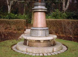 Gasolier Plinth, 
sited in Hazlehead Park Azalea Garden, Aberdeen.