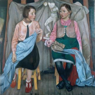 Study of Drapery for Two Schoolgirls by James Cowie