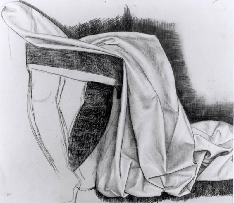 Study of Drapery for Two Schoolgirls by James Cowie