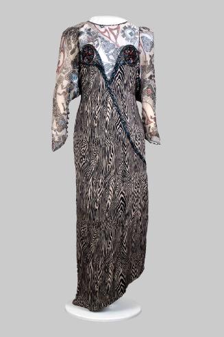 Bark Pattern Printed Silk Dress