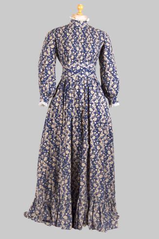 Laura Ashley Blue and Ivory Dress and Belt
