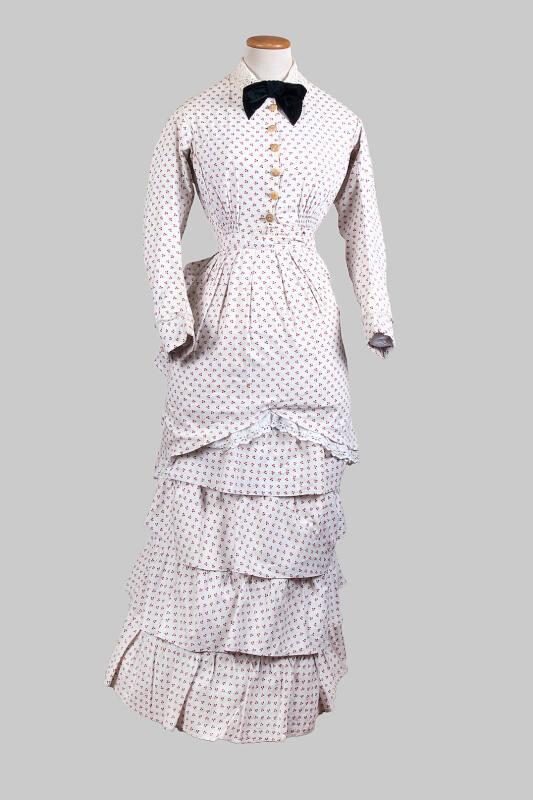 Printed Floral Bustle Dress