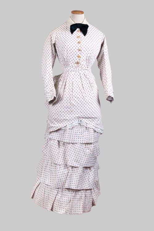 Printed Floral Bustle Dress