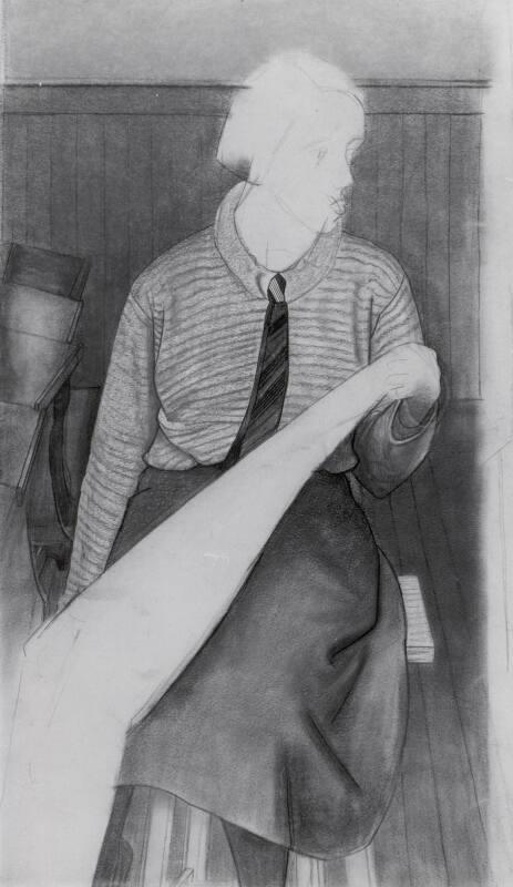 Girl Holding Drapery - Study For "Two Schoolgirls" by James Cowie