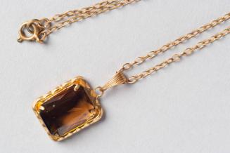 Yellow Metal and Citrine Pendant