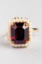 Ring with Large Red Rectangular Stone