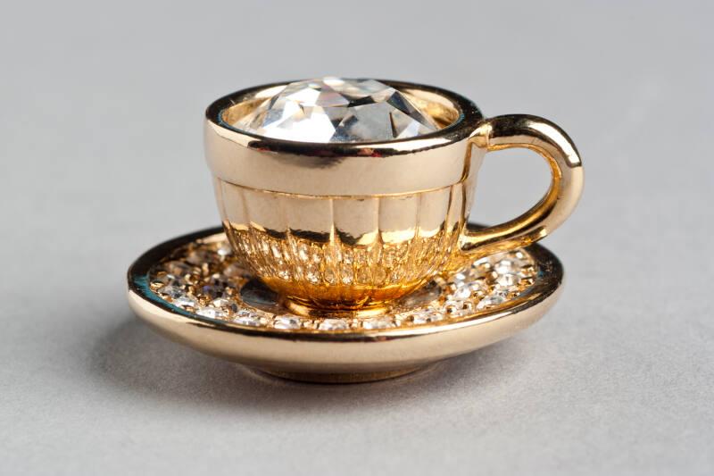 Swarovski Crystal and Gold-coloured Tea Cup