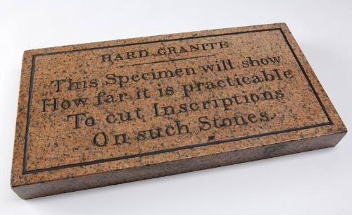 Slab of Granite with Hand Cut Inscription