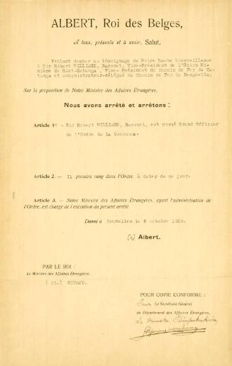 Certificate Conferring Honour