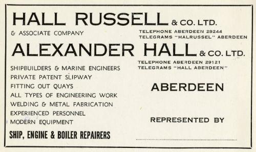 Visiting Card for Hall Russell & Co. Ltd & Alexander Hall & Co Ltd.