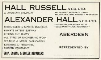 Visiting Card for Hall Russell & Co. Ltd & Alexander Hall & Co Ltd.