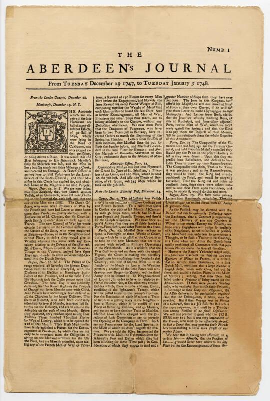 The Aberdeen Journal, 1747/48. 1948 Reproduction