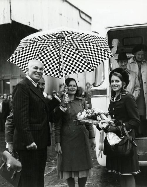 Launch of Centaurman (969) Sponsor Receiving Flowers