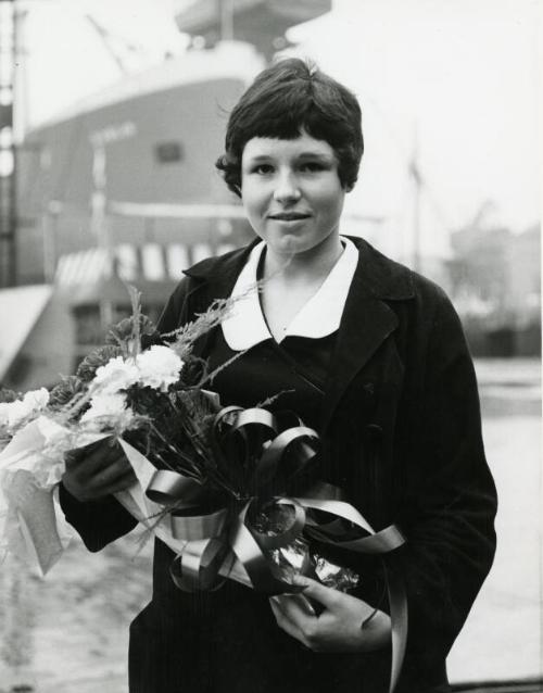 Launch of Dublin (944) Young Woman with Flowers